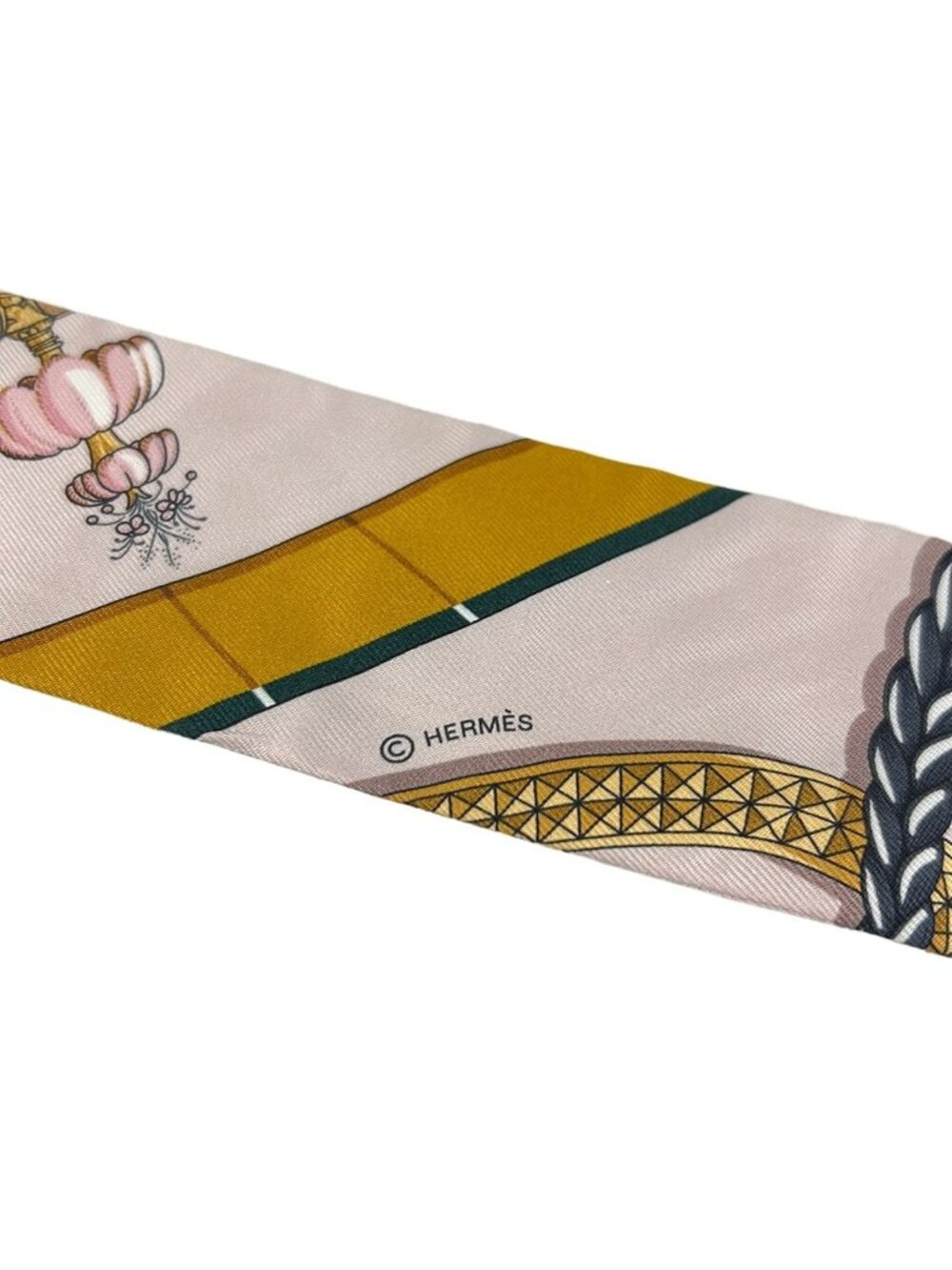 Hermes Scarf Twill Pink Multi Ribbon Grand Apparat - Picture 2 of 7